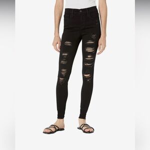 🔥Levis 720 High Rise Super Skinny Black Distressed Stretch Jeans Womens 32